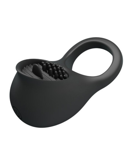 PRETTY LOVE - VIBRATING PENIS RING WITH BLACK TONGUE