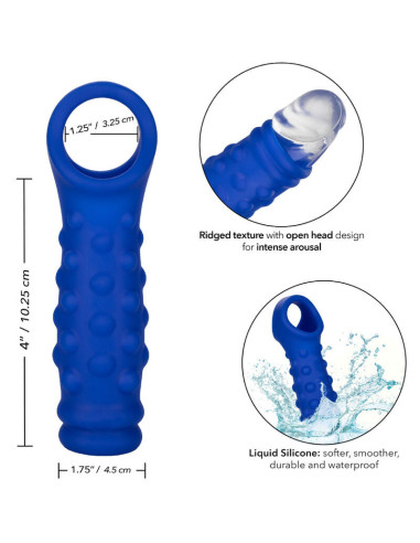 CALEXOTICS - ADMIRAL BEADED PENIS COVER LIQUID SILICONE BLUE