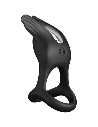 PRETTY LOVE - SILAS VIBRANT PENIS RING 7 VIBRATIONS BLACK SILICONE