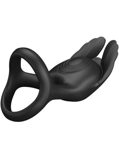 PRETTY LOVE - SILAS VIBRANT PENIS RING 7 VIBRATIONS BLACK SILICONE