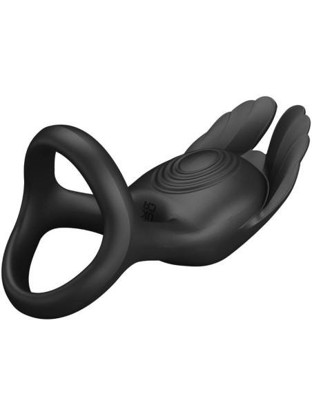 PRETTY LOVE - SILAS VIBRANT PENIS RING 7 VIBRATIONS BLACK SILICONE
