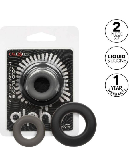 CALEXOTICS - ALPHA PROLONG 2 ŽIEDŲ RINKINYS, PILKAS