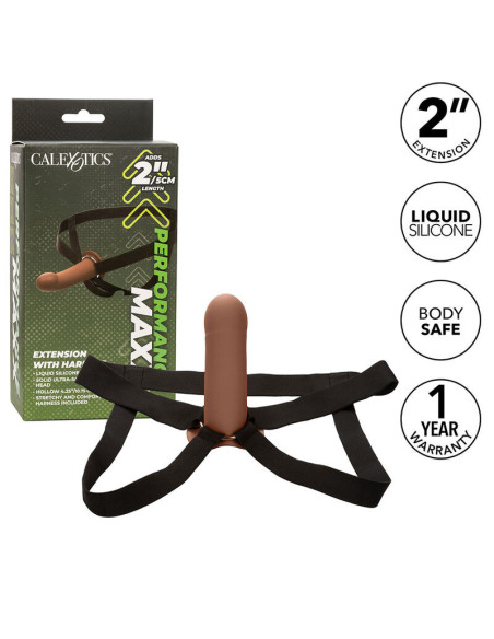 CALEXOTICS - PERFORMANCE MAXX EXTENSION WITH HARNESS BROWN SKIN