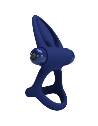 PRETTY LOVE - MAT DOUBLE RING WITH VIBRATION and STIMULATOR BLUE