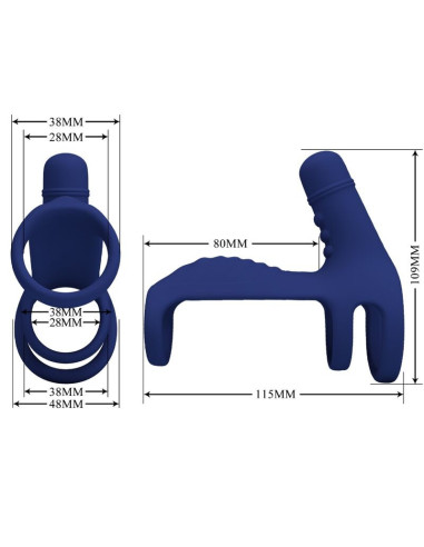 PRETTY LOVE - ELISH VIBRUOJAMAS ŽIEDAS SU PRILĘSTIMU MĖLYNAS