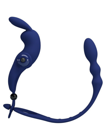 PRETTY LOVE - AYAD RABBIT VIBRATOR RING WITH PLUG BLUE