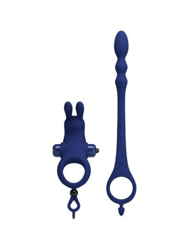 PRETTY LOVE - AYAD RABBIT VIBRATOR RING WITH PLUG BLUE
