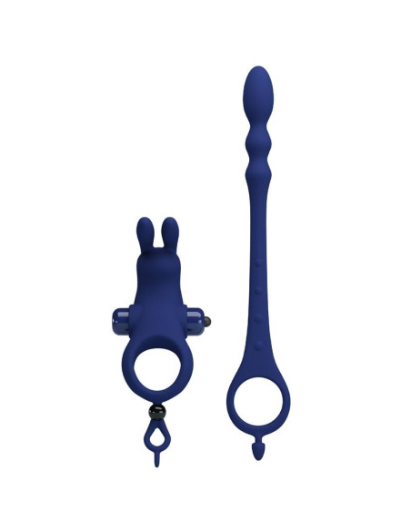 PRETTY LOVE - AYAD RABBIT VIBRATOR RING WITH PLUG BLUE