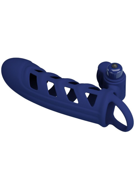 PRETTY LOVE - ALTAF VIBRATOR RING WITH SILICONE SHEATH BLUE