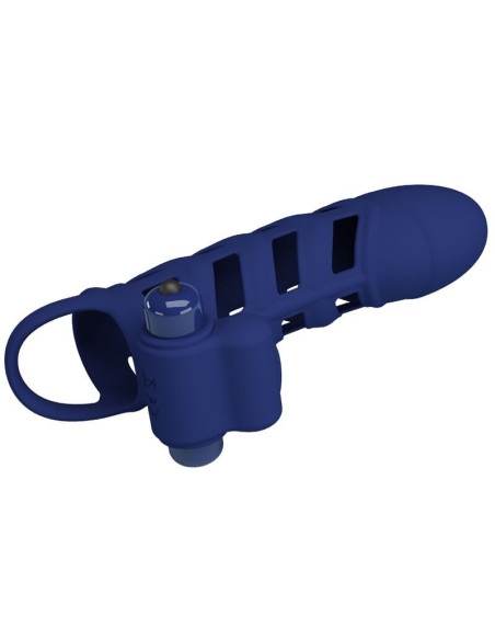 PRETTY LOVE - ALTAF VIBRATOR RING WITH SILICONE SHEATH BLUE