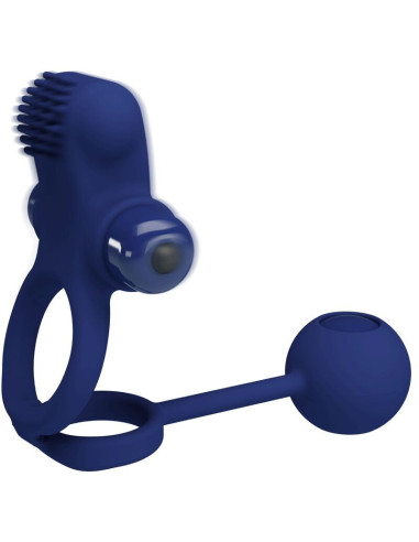 PRETTY LOVE - REMINGTON DOUBLE VIBRATING RING WITH PLUG BLUE
