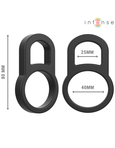INTENSE - BOBBY DOUBLE SILICONE PENIS RING BLACK