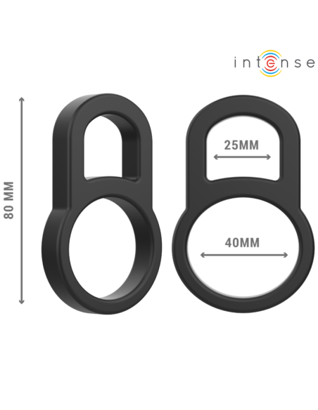 INTENSE - BOBBY DOUBLE SILICONE PENIS RING BLACK
