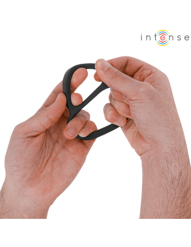 INTENSE - BOBBY DOUBLE SILICONE PENIS RING BLACK