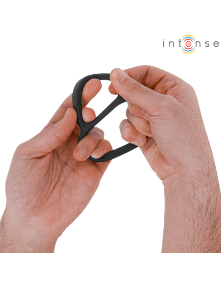 INTENSE - BOBBY DOUBLE SILICONE PENIS RING BLACK