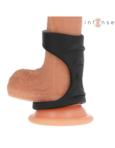 INTENSE - THEO DOUBLE SILICONE PENIS RING BLACK MODEL 3 2