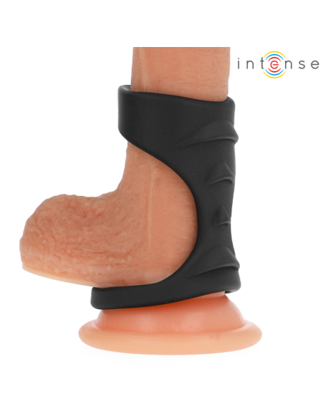 INTENSE - THEO DOUBLE SILICONE PENIS RING BLACK MODEL 3