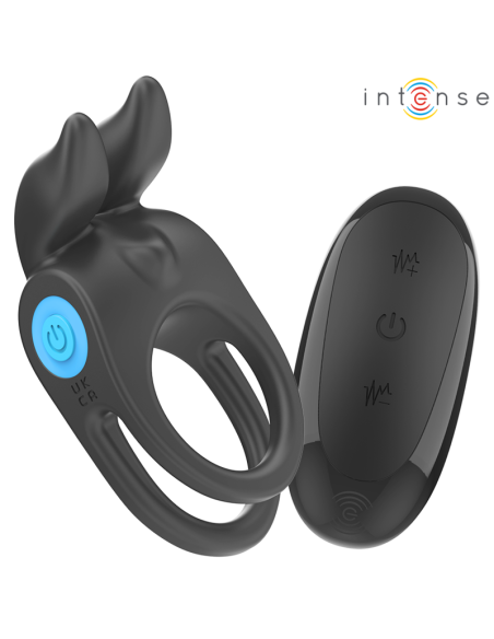 INTENSE - SAM VIBRATOR DOUBLE PENIS RING 10 VIBRATIONS BLACK