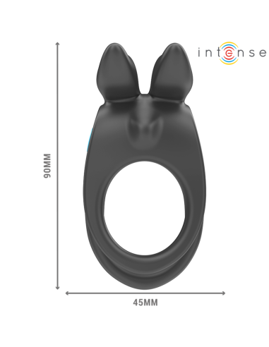 INTENSE - SAM VIBRATOR DOUBLE PENIS RING 10 VIBRATIONS BLACK