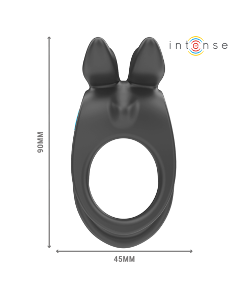 INTENSE - SAM VIBRATOR DOUBLE PENIS RING 10 VIBRATIONS BLACK