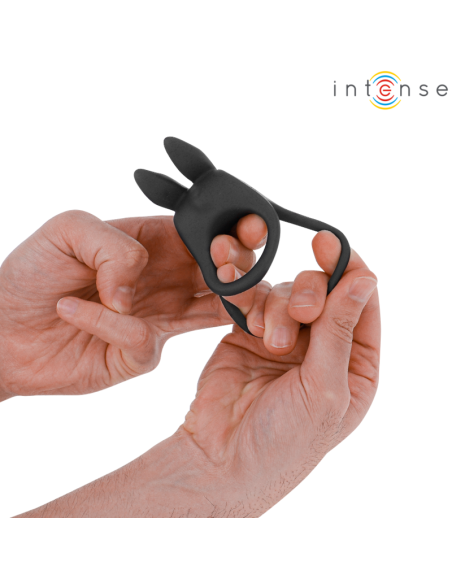 INTENSE - SAM VIBRATOR DOUBLE PENIS RING 10 VIBRATIONS BLACK