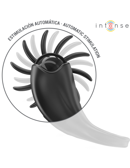 INTENSE - MABEL VIBRATING RING 10 VIBRATIONS WITH CLITORIS STIMULATOR BLACK