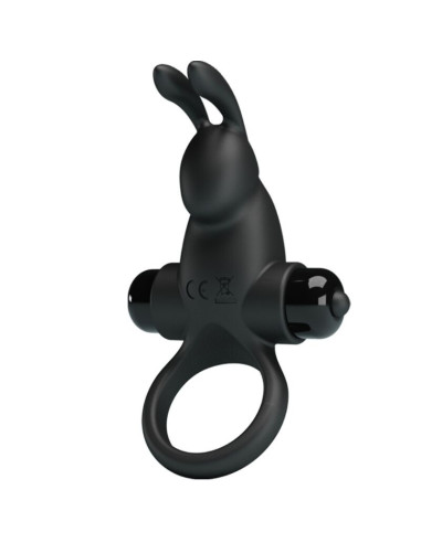 PRETTY LOVE - VIBRATING RING RABBIT CLITORIS STIMULATOR 10 VIBRATIONS BLACK