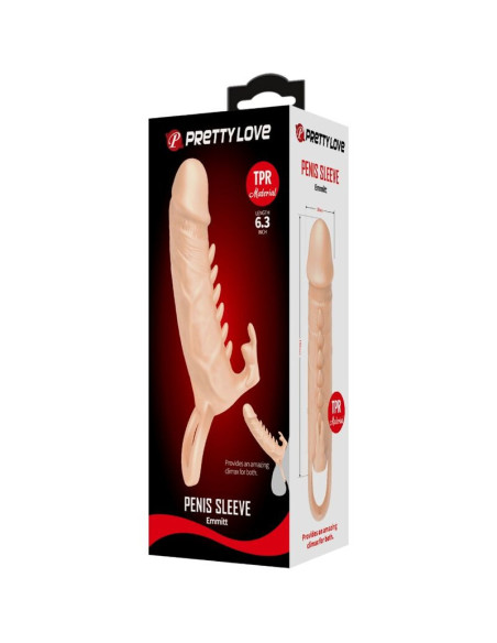 PRETTY LOVE - EMMIT PENIS SLEEVE CLITORIS STIMULATOR FLESH