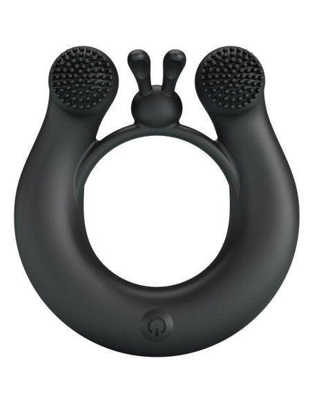 PRETTY LOVE - DAHLIA VIBRATING RING CLITORIS STIMULATOR 12 VIBRATIONS BLACK