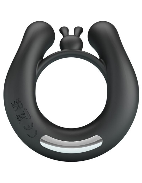 PRETTY LOVE - DAHLIA VIBRATING RING CLITORIS STIMULATOR 12 VIBRATIONS BLACK