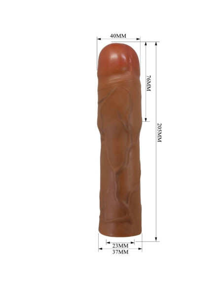 PRETTY LOVE - KYLIAN PENIS SLEEVE WITH 7.6 CM EXTENSION MULATTO