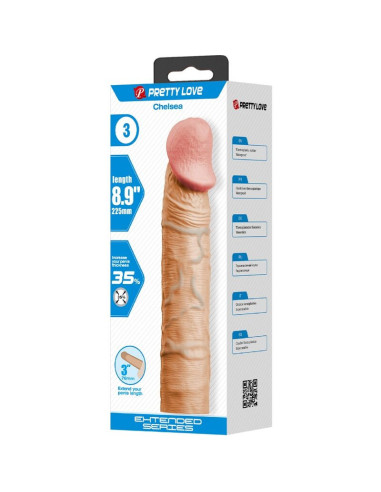 PRETTY LOVE - CHELSEA PENIS SLEEVE WITH 7.6 CM EXTENSION FLESH