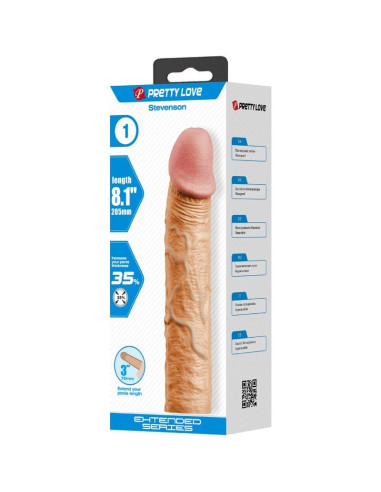 PRETTY LOVE - STEVENSON PENIS SLEEVE WITH 7.6 CM EXTENSION FLESH