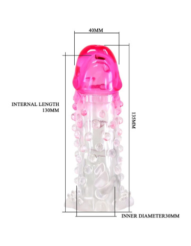 PRETTY LOVE - WILFORD REALISTIC ENLARGEMENT SHEATH WITH EMBOSSED PENIS PINK