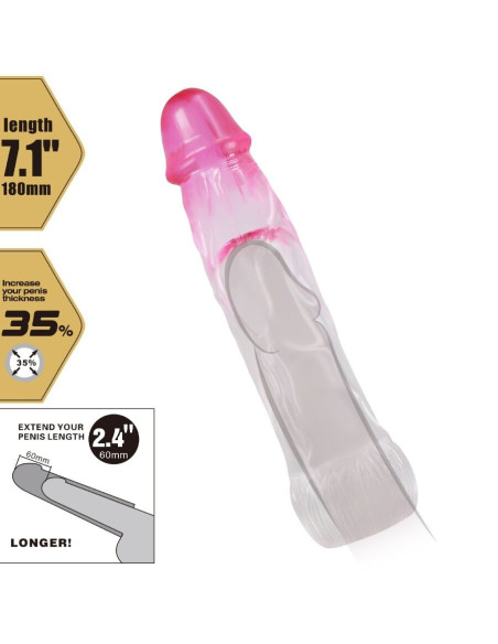 PRETTY LOVE - NERON REALISTIC 6 CM ENLARGEMENT SHEATH FOR PENIS PINK