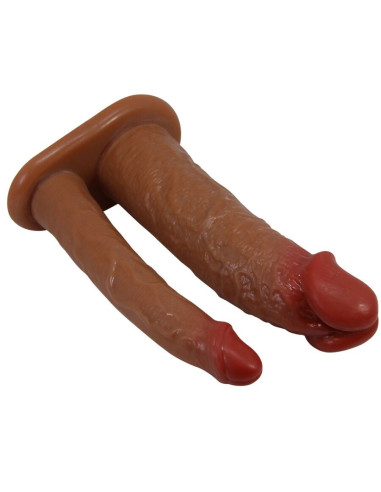 PRETTY LOVE - YAIRON DOUBLE PENIS SLEEVE WITH 4 CM EXTENSION MULATTO