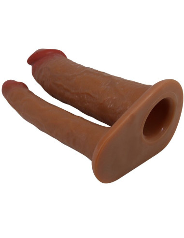 PRETTY LOVE - YAIRON DOUBLE PENIS SLEEVE WITH 4 CM EXTENSION MULATTO