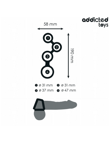ADDICTED TOYS - PENIS RING WITH DIVIDERS FOR TESTICLES