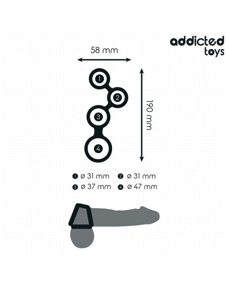 ADDICTED TOYS - PENIS RING WITH DIVIDERS FOR TESTICLES