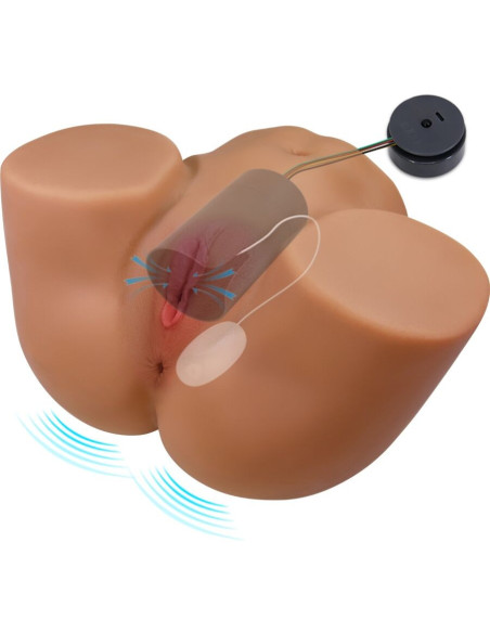 CRAZY BULL - GERIANN REALISTINIS MOTERŲ UŽPAKALO VIBRATORIUS IR ČIULPTUVAS SU GARSU 5,5 KG