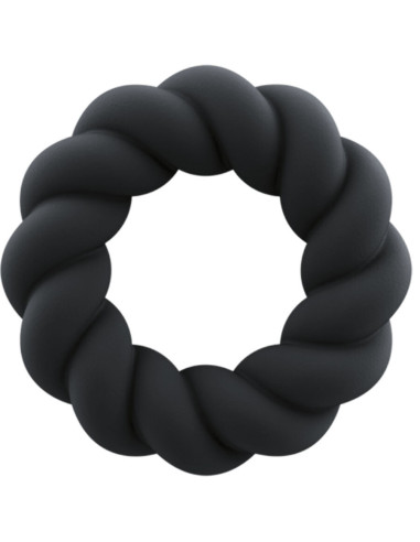 ROCKS-OFF - TWIST BLACK SILICONE MASTURBATOR RING