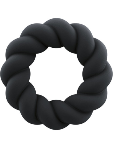 ROCKS-OFF - TWIST BLACK SILICONE MASTURBATOR RING