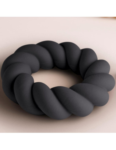 ROCKS-OFF - TWIST BLACK SILICONE MASTURBATOR RING