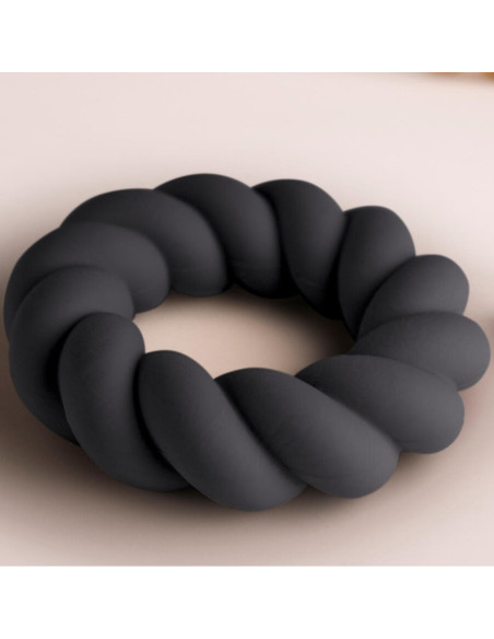ROCKS-OFF - TWIST BLACK SILICONE MASTURBATOR RING