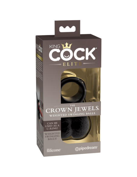 KING COCK - THE CROWN JEWELS WEIGHTED SWINGING BALLS SILICONE