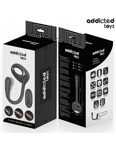 ADDICTED TOYS - P-SPOT VIBRUOJANČIAS KOKO ŽIEDAS NUOTOLINIO VALDYMO PULTAS