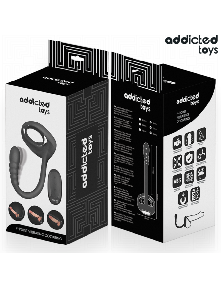 ADDICTED TOYS - P-SPOT VIBRUOJANČIAS KOKO ŽIEDAS NUOTOLINIO VALDYMO PULTAS