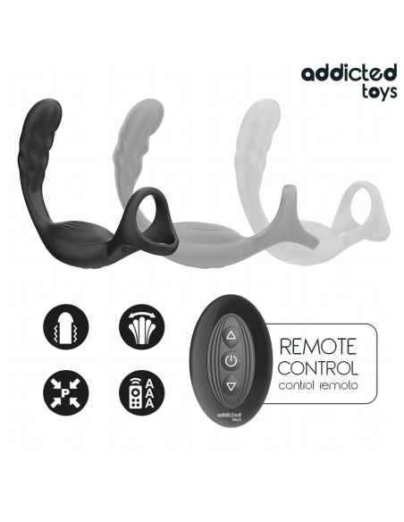 ADDICTED TOYS - DUAL PROSTATIC COCK RING NUOTOLINIO VALDYMO PULTAS