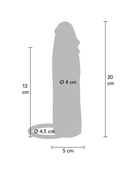 GET REAL - DRĖKINANČIOS ODOS SILIKONINIS PENIO APVALKALAS CARAMEL 20 CM