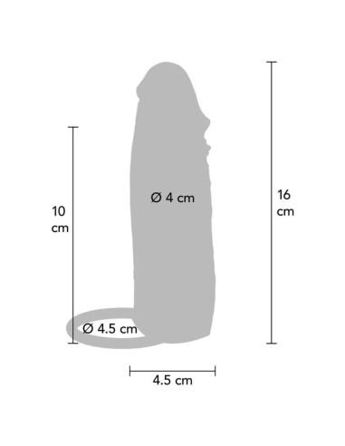 GET REAL - DRĖKINANČIA ODA SILIKONINIS VIBRUOJANČIAS PENIO APVALKALAS KARAMELĖ 16 CM